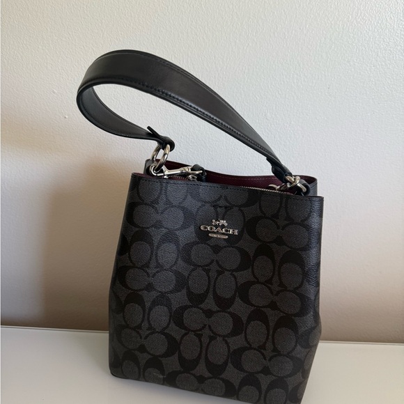 Coach Handbags - Coach Black and Gray Signature Shoulder Bag
